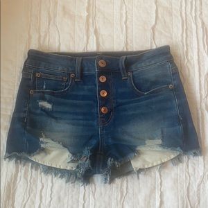 Jean shorts w fringe